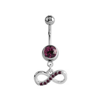Surgical Steel Belly Ring - Jewelled Infinity Jewellery Charm