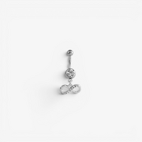Surgical Steel Belly Ring - Jewelled Infinity Jewellery Charm