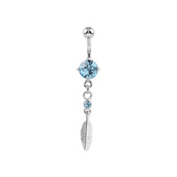 Surgical Steel Belly Ring - Jewel and Feather Jewellery Charm