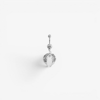 Surgical Steel Belly Ring - Wings Jewellery Charm 14 Gauge - 10mm