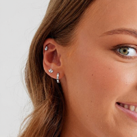 Surgical Steel Ear Studs - Cubic Zirconia Marquise Cluster