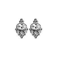 Surgical Steel Ear Studs - Cubic Zirconia Vintage Ball Cluster