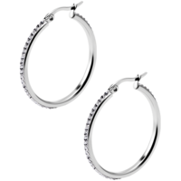 Surgical Steel Hoop Earrings - Fine Premium Crystal