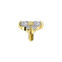 18K Gold Attachment for (Type S) Internal Thread Labret - Trinity - Lab Created Diamonds - 4mm