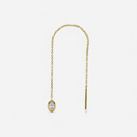 18K Gold Threader Chain - Premium Zirconia Marquise