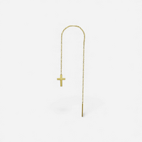 18K Gold Threader Chain - Cross