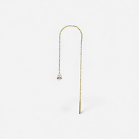 18K Gold Threader Chain - Premium Zirconia Pear