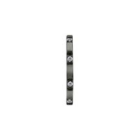 Grey/Black Steel Hinged Clicker Ring - Premium Zirconia Intervals