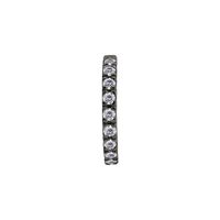 Grey/Black Steel Hinged Ring - Premium Zirconia Square Design