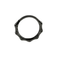 Grey/Black Steel Hinged Clicker Ring Bamboo Design 16 GA