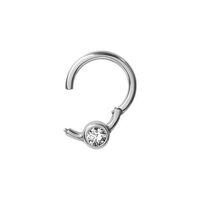 Surgical Steel Hinged Ring - Crystal