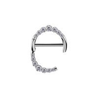 Surgical Steel Nipple Ring - Pointed Premium Zirconia