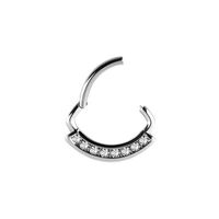 Surgical Steel Hinged Clicker Ring - Premium Zirconia 16 Gauge - 6mm