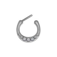 Surgical Steel Hinged Clicker - Rounded Cubic Zirconia
