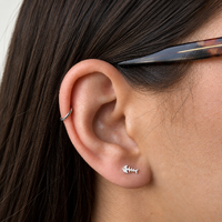 Titanium - Fishbone - Threadless 18G - 7mm Flatback Stud