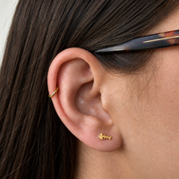 Gold Titanium - Fishbone - Threadless 18G - 7mm Flatback Stud