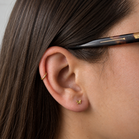 Gold Titanium - Butterfly - Threadless 18G - 7mm Flatback Stud