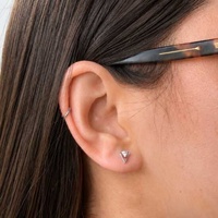 Titanium - Cubic Zirconia Arrow - Threadless 18G - 7mm Flatback Stud