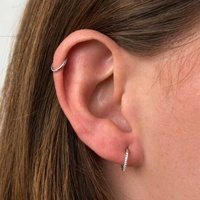 Titanium Hinged Ring - Cubic Zirconia Seamless Cluster - 18G - 8mm