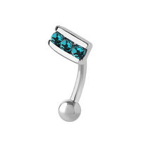Surgical Steel Eyebrow Bar - Gem Strip