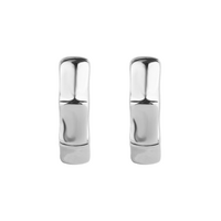 Nickel Free Cobalt Chrome Hoop Earrings Bamboo Design 20 Gauge - 10mm