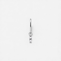 Nickel Free Cobalt Chrome Jewellery Charm - Baguette Premium Zirconia 
