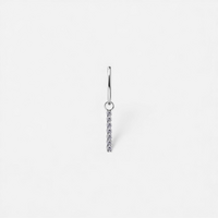 Nickel Free Cobalt Chrome Bar Jewellery Charm - 10 Stones Premium Zirconia