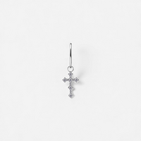 Nickel Free Cobalt Chrome Jewellery Charm - Cross Premium Zirconia 