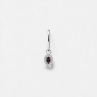 Nickel Free Cobalt Chrome Jewellery Charm - Leaf Premium Zirconia 