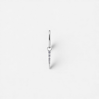 Nickel Free Cobalt Chrome Bar Jewellery Charm - Pointed Premium Zirconia