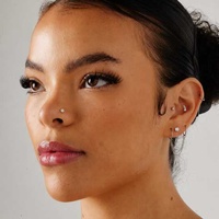 Sterling Silver L-Shape Flat Nose Stud - 1.5mm