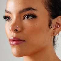 Surgical Steel Pigtail Nose Stud - Skull - 3.5mm