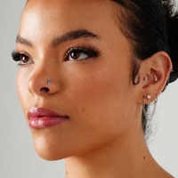 Surgical Steel Pigtail Nose Stud - Opal