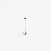 PTFE Pregnancy Belly Bar - Crystal 14 Gauge - 30mm