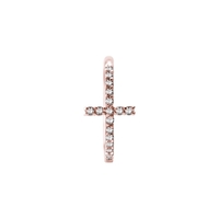 Rose Gold Steel Hinged Conch Ring - Premium Zirconia Cross 16 Gauge - 12mm