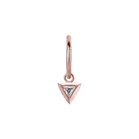 Rose Gold Steel Triangle Charm - Cubic Zirconia