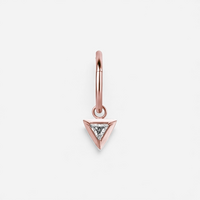 Rose Gold Steel Triangle Charm - Cubic Zirconia