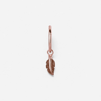 Rose Gold Steel Feather Charm