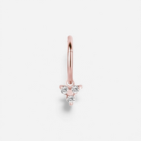 Rose Gold Steel Trinity Charm - Cubic Zirconia