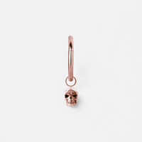Rose Gold Steel Skull Charm