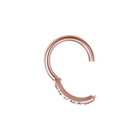 Rose Gold Steel Nose Ring - Premium Zirconia