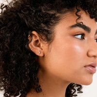 Rose Gold Steel Ear Studs - Lightning Bolt