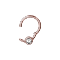 Rose Gold Steel Hinged Ring - Crystal