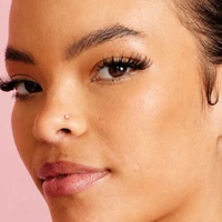 Rose Gold Steel Pigtail Nose Stud - Cubic Zirconia Claw Setting - 2mm