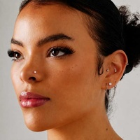 Rose Gold Steel Pigtail Flat Nose Stud - 2mm