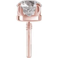 Rose Gold Titanium Attachment for Internal Thread Labret - Round Premium Zirconia