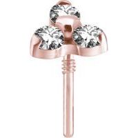 Rose Gold Titanium Attachment for Internal Thread Labret - Premium Zirconia - Trinity