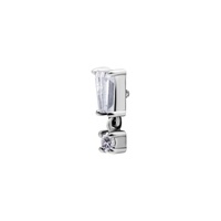 Surgical Steel Attachment for Internal Thread Labret - Tapered Baguette and Square Charm - Cubic Zirconia - 8mm