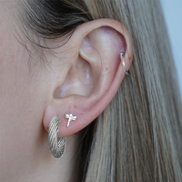 Titanium Threadless Labret - Dragonfly - Cubic Zirconia