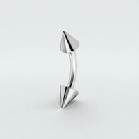 Titanium Eyebrow Bar with Spikes
